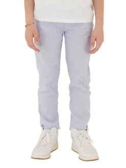 Pantalone chino lino cerimonia bambino celeste