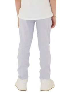 Pantalone chino lino cerimonia bambino celeste