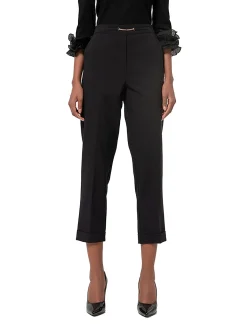 Pantalone chino relaxed in tessuto stretch nero