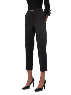 Pantalone chino relaxed in tessuto stretch nero