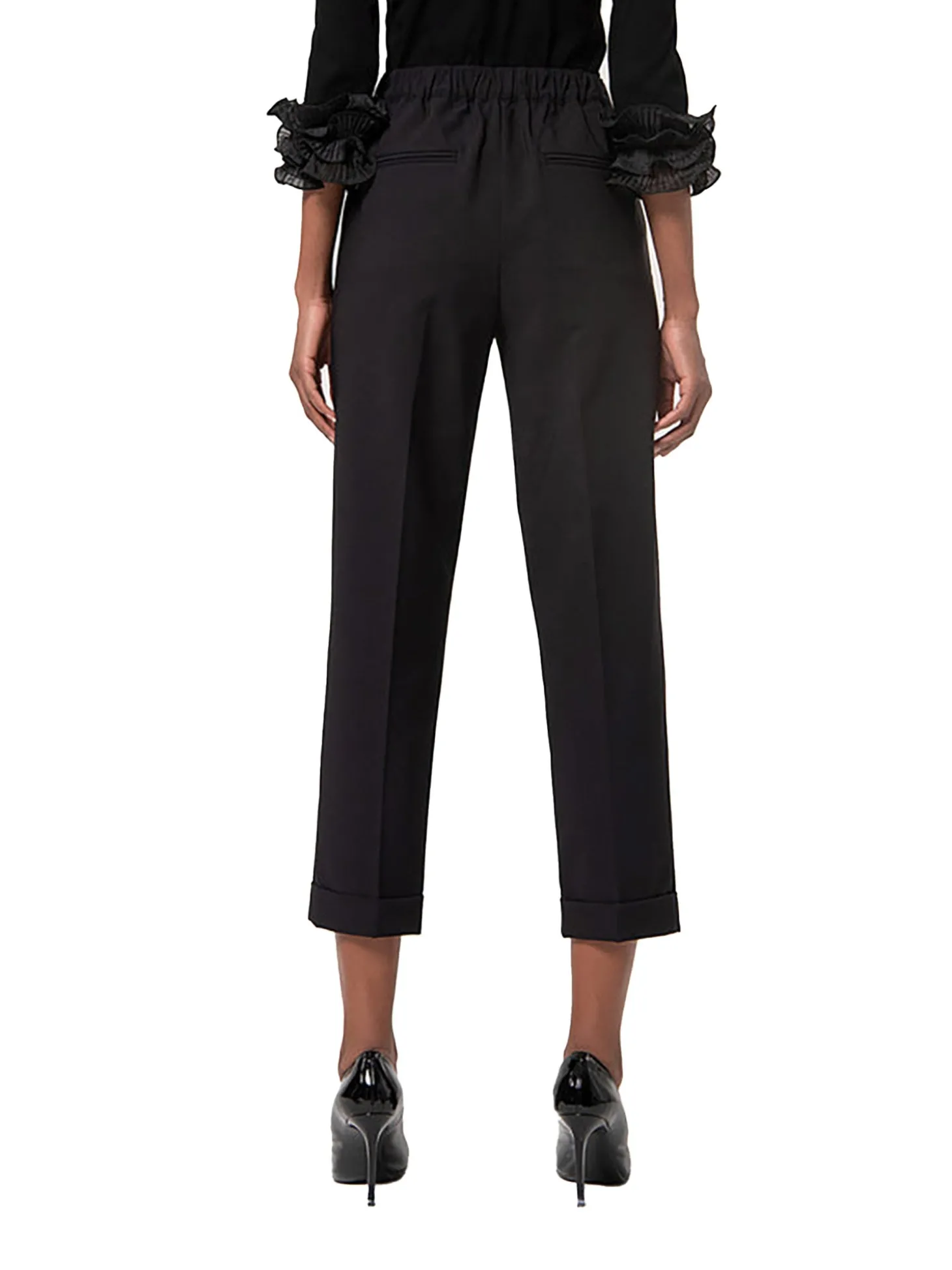 Pantalone chino relaxed in tessuto stretch nero