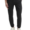 Pantalone chino tapered tech cotone nero