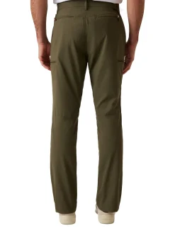 Pantalone chino Vince a vita media verde militare