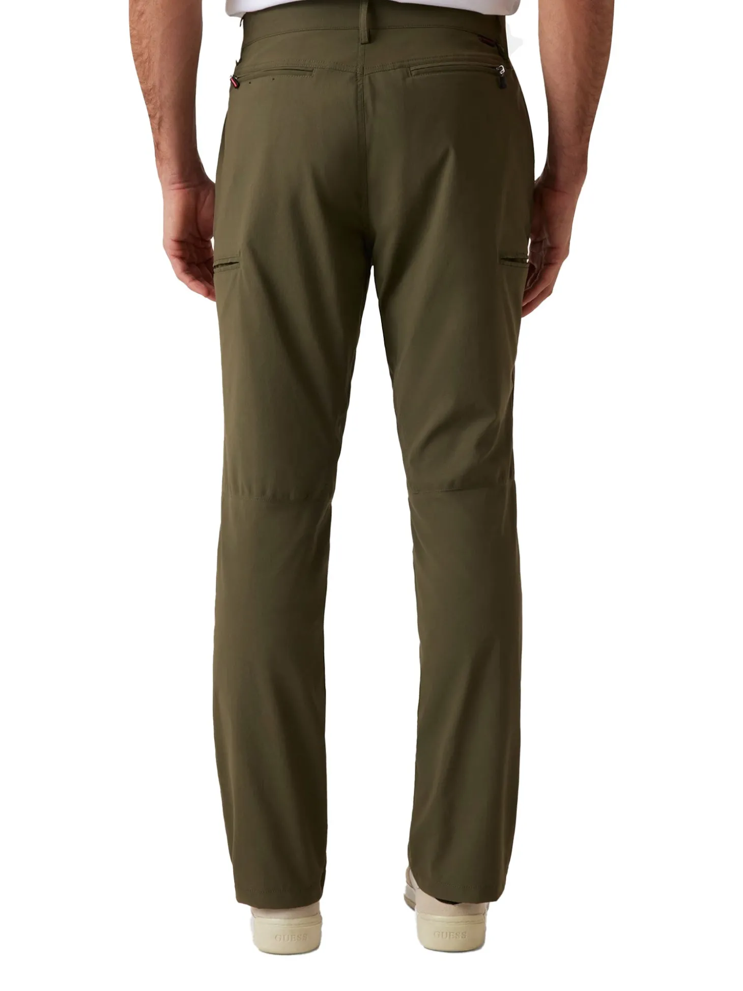 Pantalone chino Vince a vita media verde militare