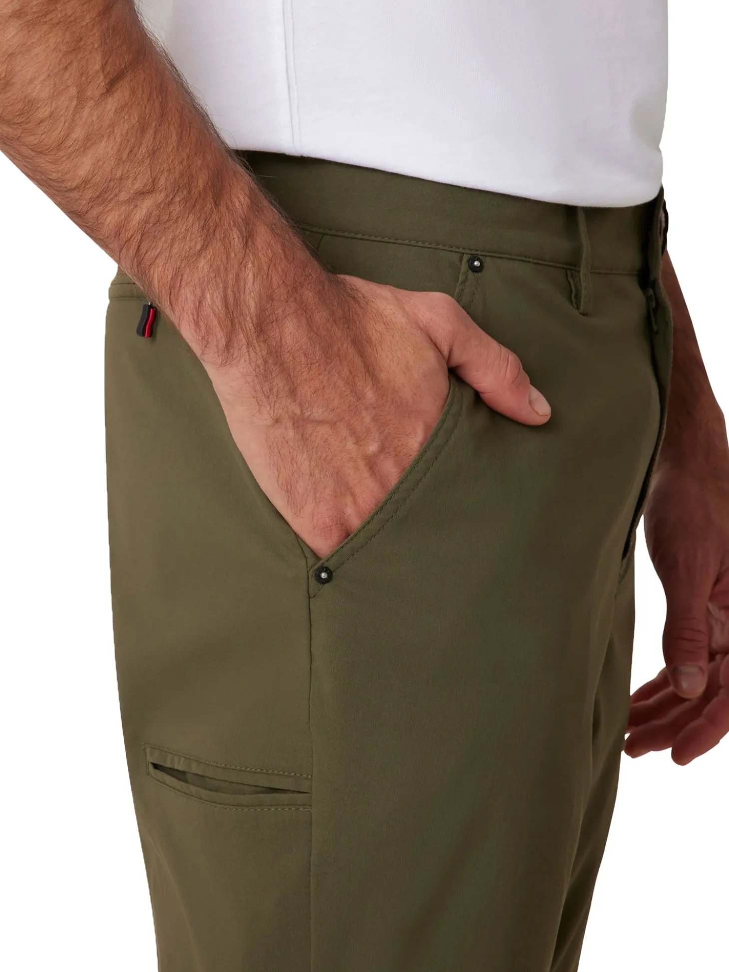Pantalone chino Vince a vita media verde militare