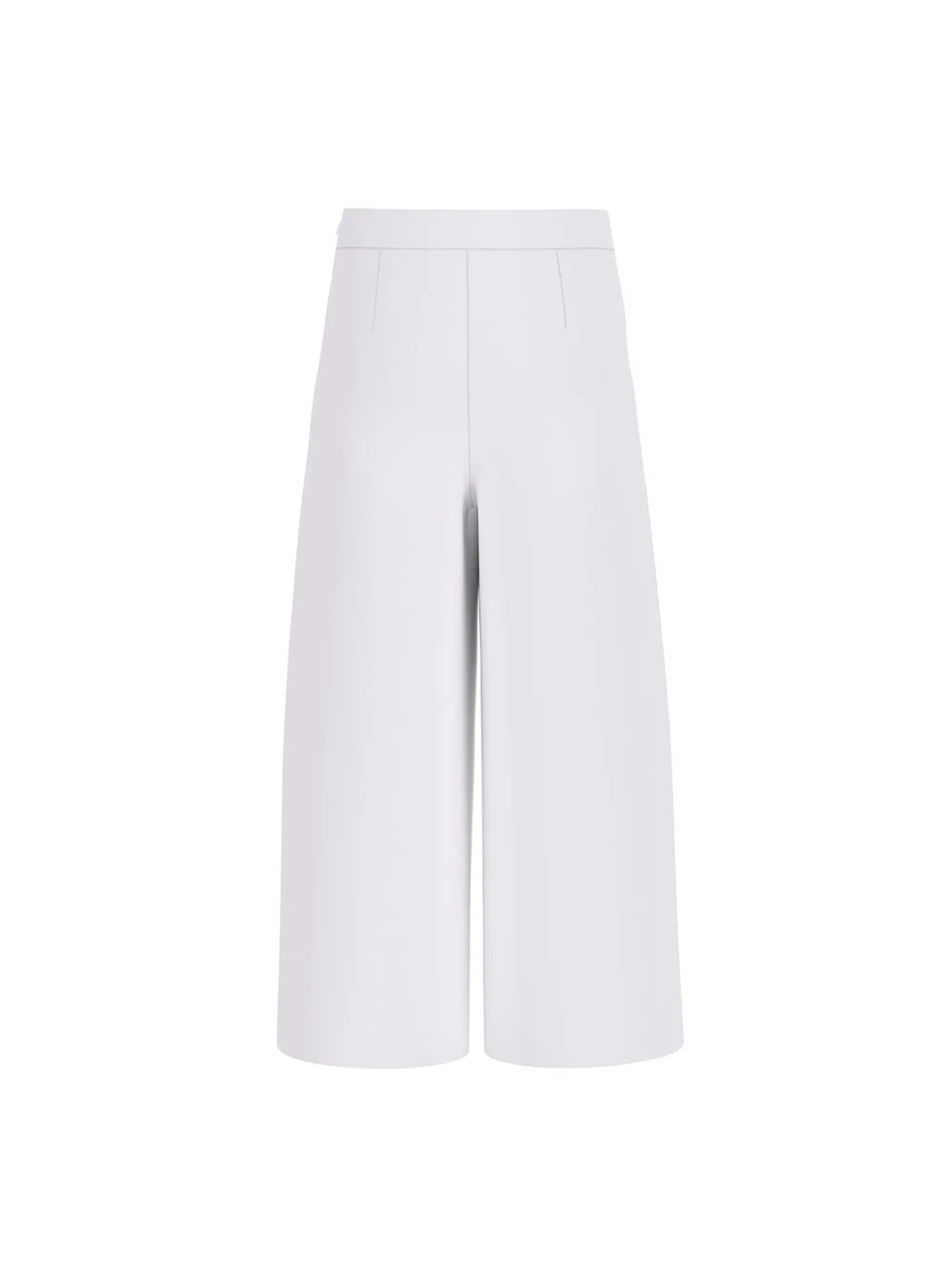 Pantalone culotte con applicazione borchie in crepe bianco