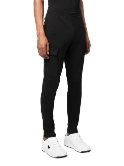 Pantalone jogger cargo felpa nero