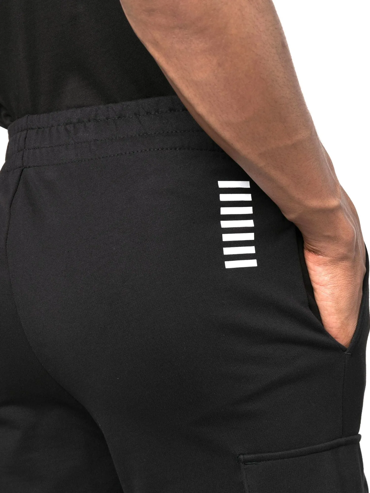Pantalone jogger cargo felpa nero