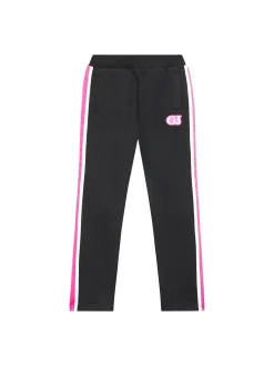 Pantalone jogger con logo Gj e fasce colorate nero