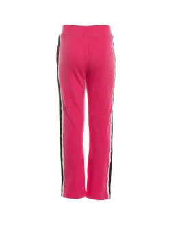Pantalone jogger con logo Gj e fasce colorate fucsia