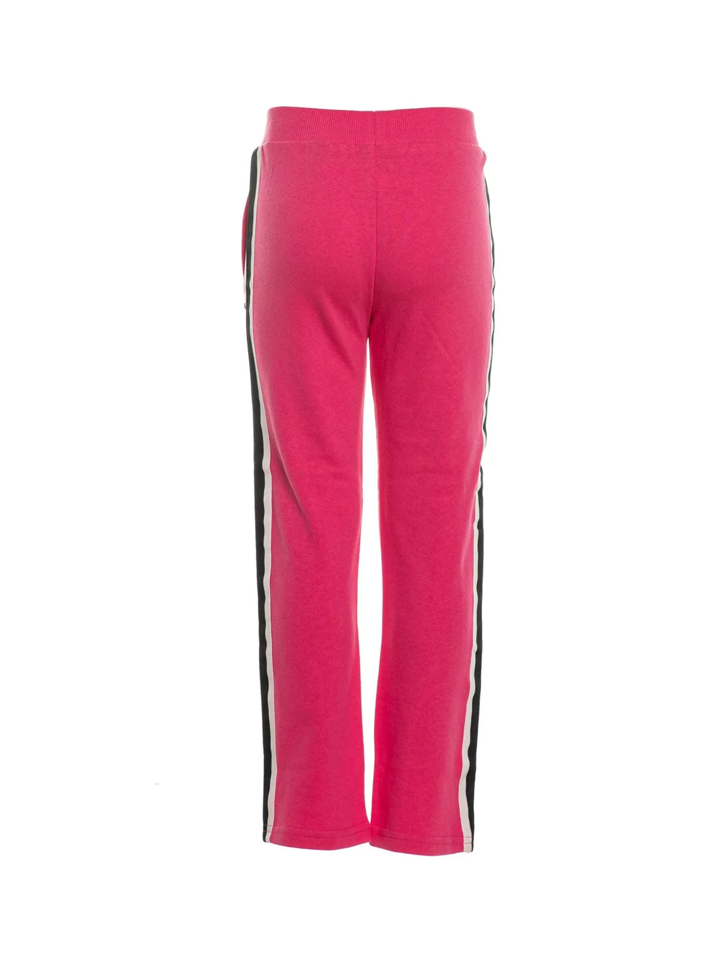 Pantalone jogger con logo Gj e fasce colorate fucsia