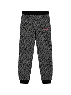 Pantalone jogger con pattern monogram allover nero