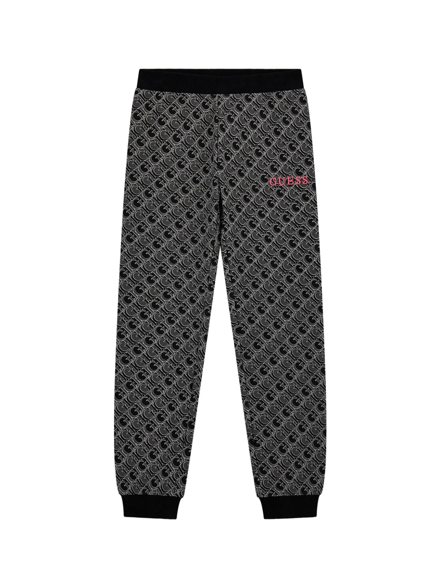 Pantalone jogger con pattern monogram allover nero