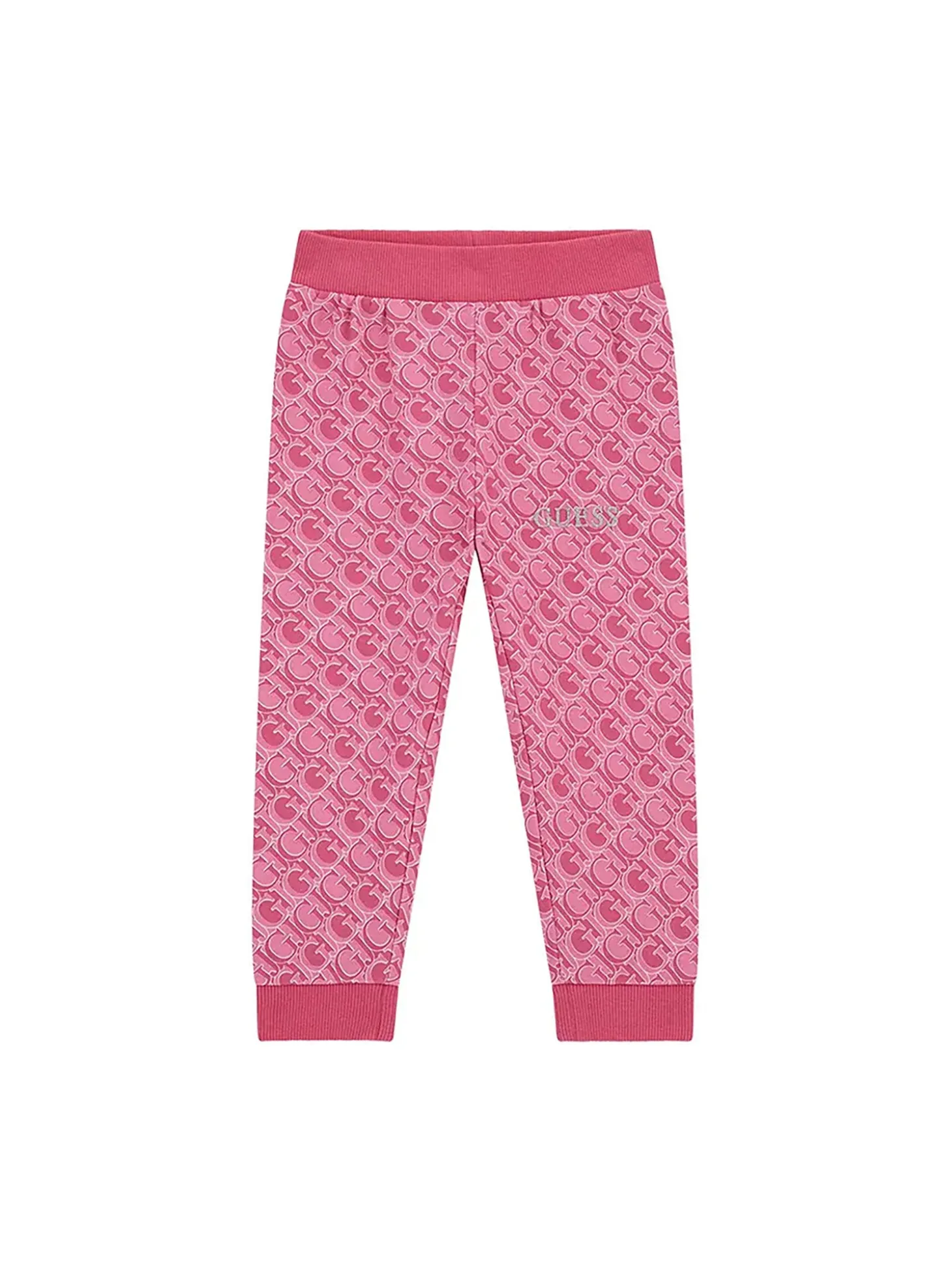 Pantalone jogger con pattern monogram allover rosa