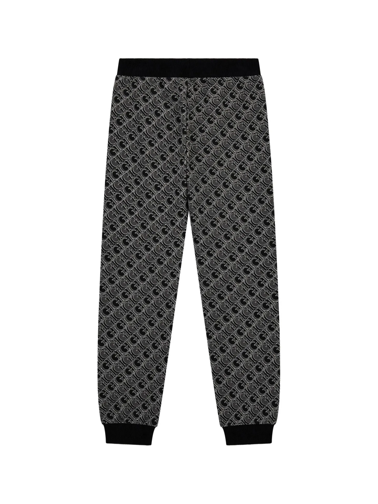 Pantalone jogger con pattern monogram allover nero