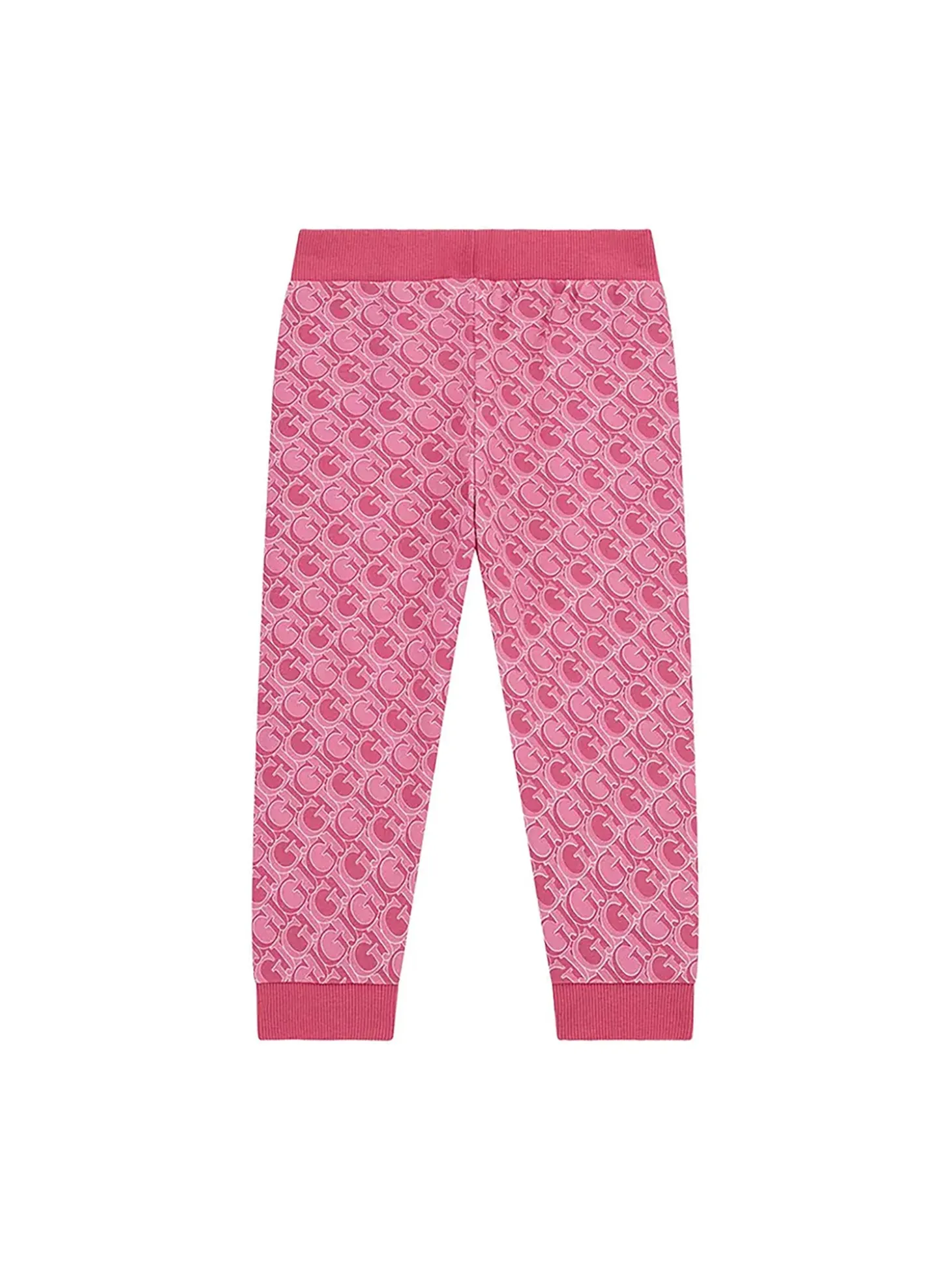 Pantalone jogger con pattern monogram allover rosa