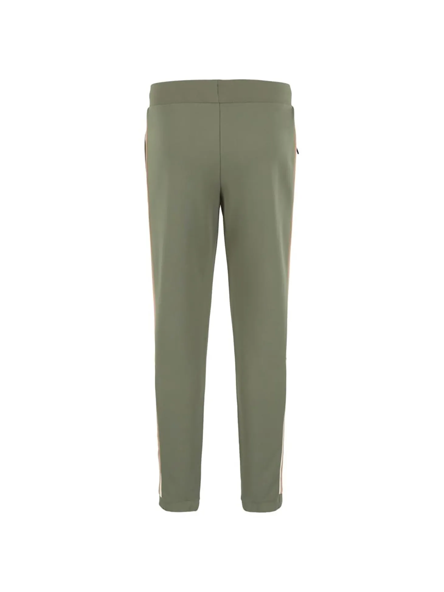 Pantalone jogger motivo colorblock verde/beige