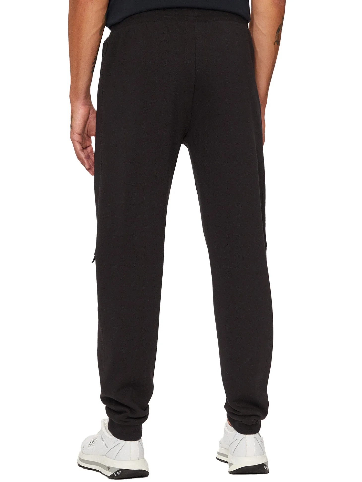 Pantalone jogger stampa logo laterale nero