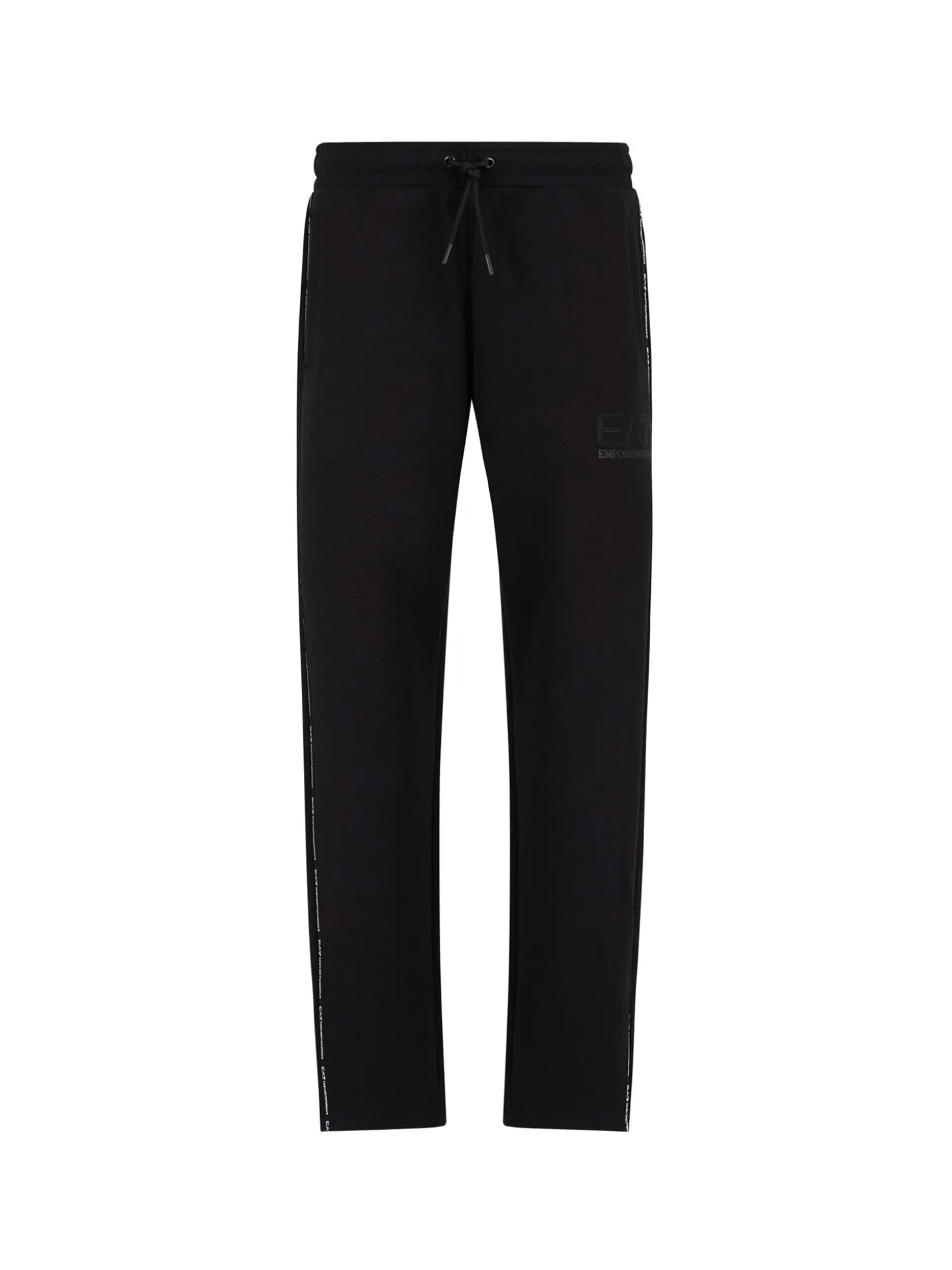 Pantalone jogger stampa piping logo nero