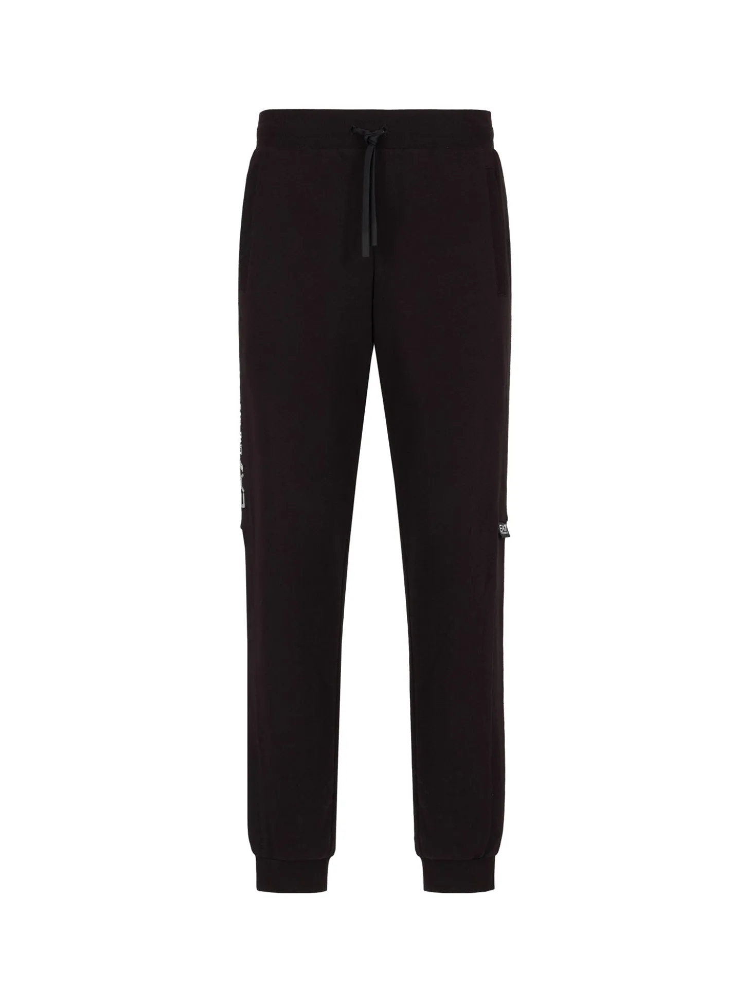 Pantalone jogger tape logo bianco laterale nero