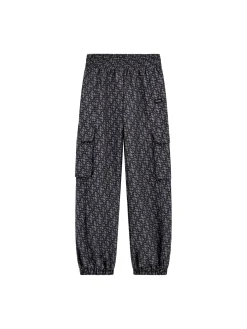 Pantalone Jogging cargo logo allover nero