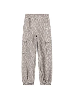 Pantalone Jogging cargo logo allover beige