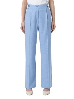 Pantalone linea dritta con vita alta