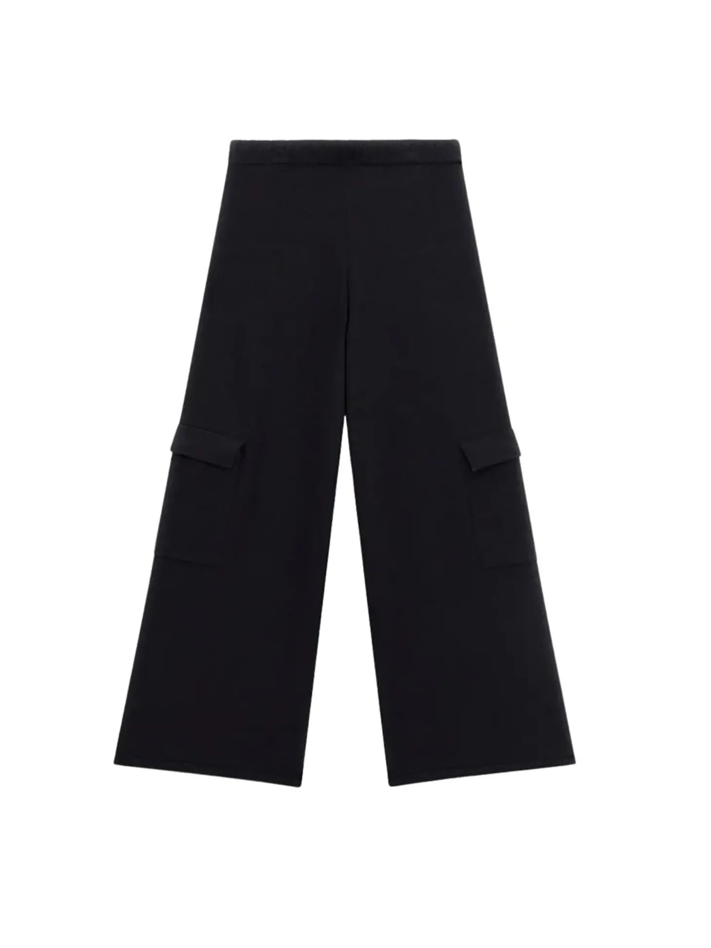 Pantalone modello cargo knitted nero