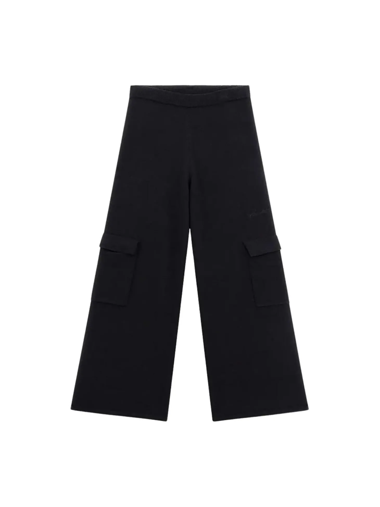 Pantalone modello cargo knitted nero
