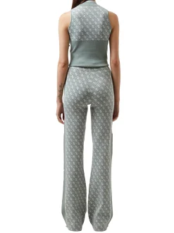 Pantalone morbido con logo salvia