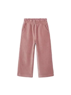 Pantalone palazzo in velluto rosa