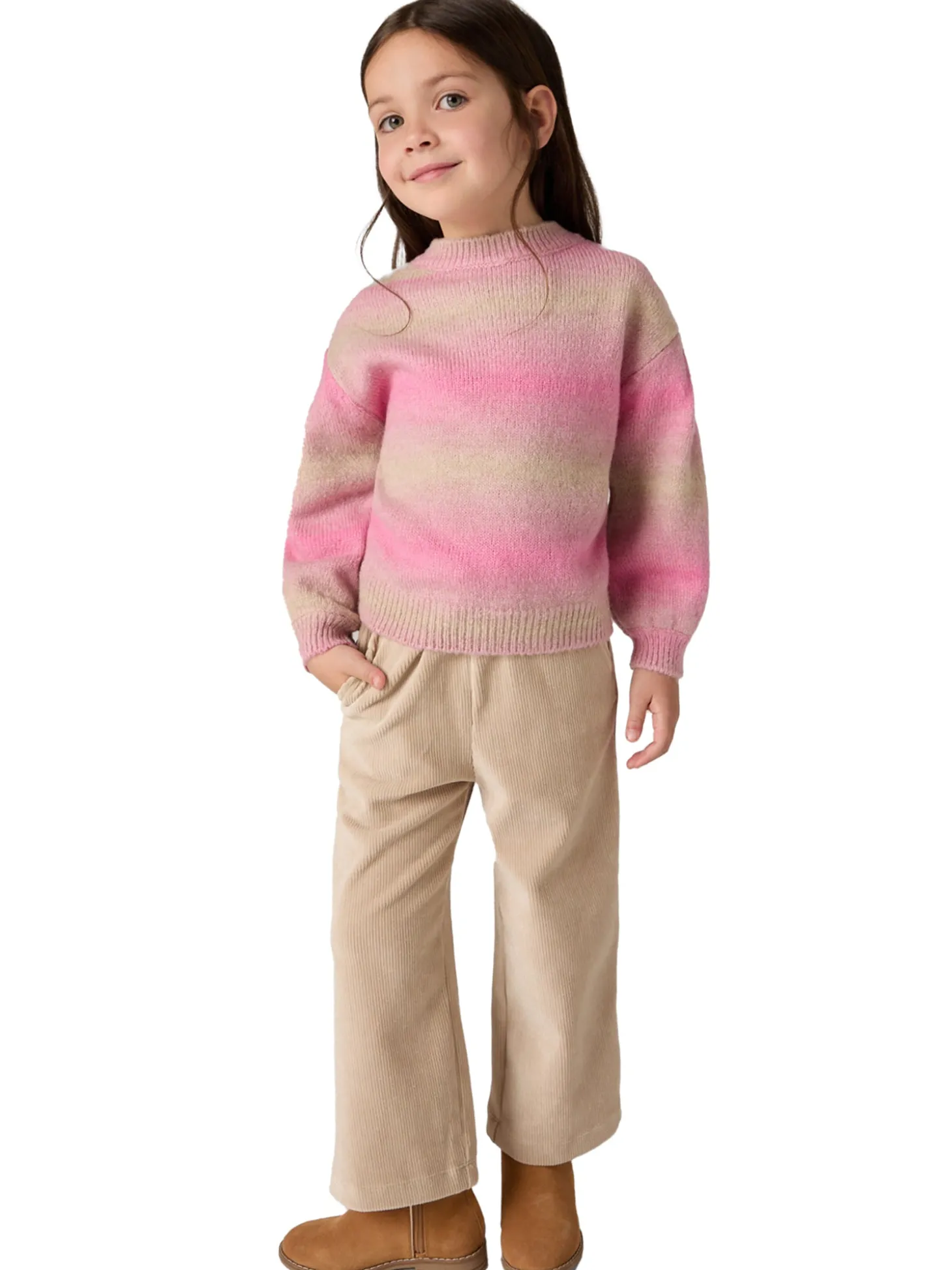 Pantalone palazzo in velluto beige