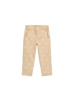 Pantalone print twill beige