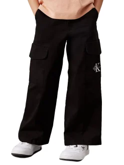 Pantalone teen cargo utility nero