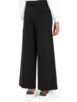 Pantalone teen palazzo con pinces nero
