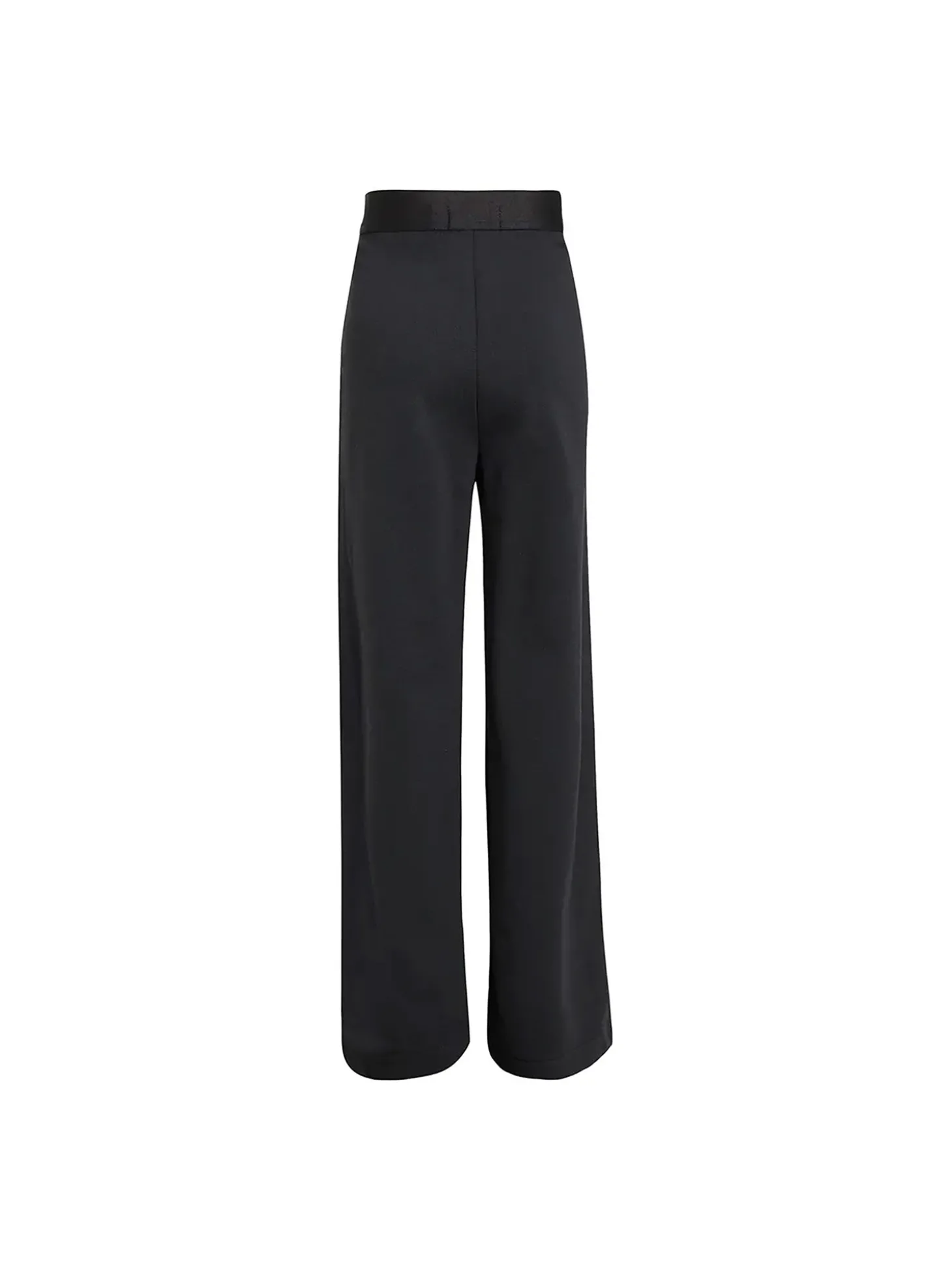 Pantalone teen wide leg in twill nero