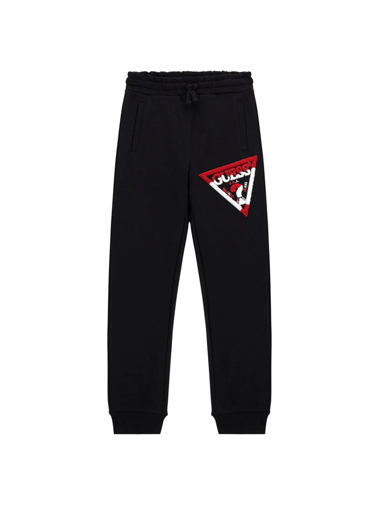 Pantalone tuta nero con logo ricamato