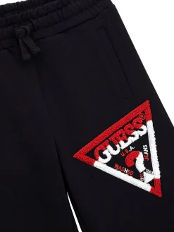 Pantalone tuta nero con logo ricamato