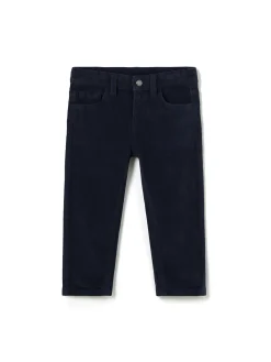 Pantalone velluto a costine blu