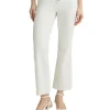 Pantalone vita alta con chiusura con bottoni bianco