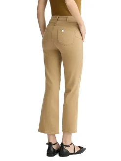 Pantalone vita alta con chiusura con bottoni sabbia