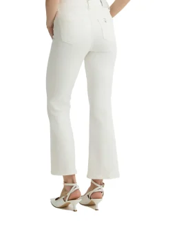 Pantalone vita alta con chiusura con bottoni bianco