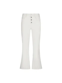 Pantalone vita alta con chiusura con bottoni bianco