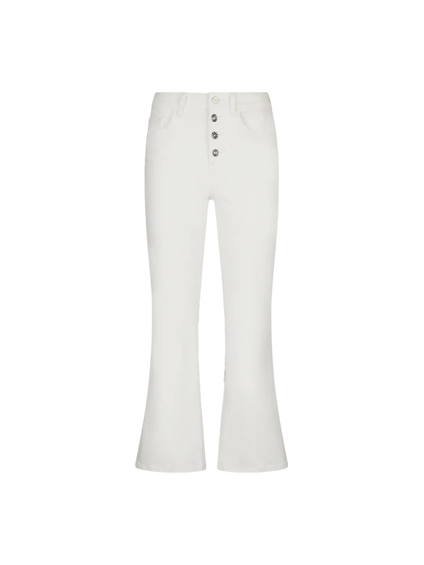 Pantalone vita alta con chiusura con bottoni bianco
