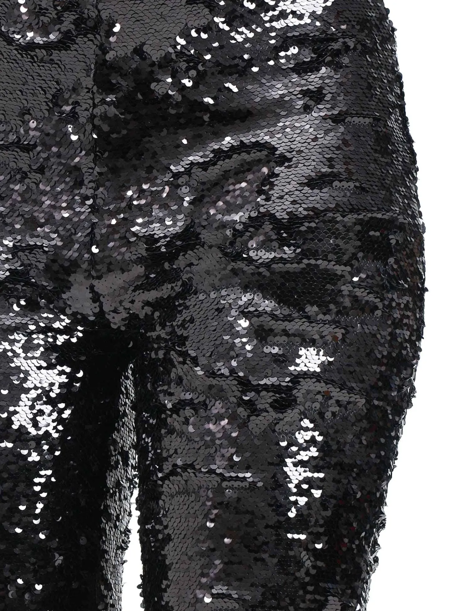 Pantalone zampa paillettes nero