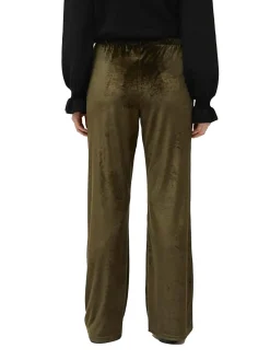 Pantaloni a palazzo in ciniglia verde