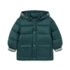 Piumino cappuccio in nylon verde