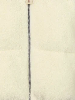 Piumino con zip e cappuccio mix media bianco