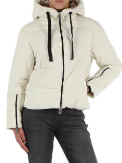 Piumino con zip e cappuccio Noldo panna