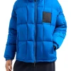 Piumino con zip e patch logo bluette